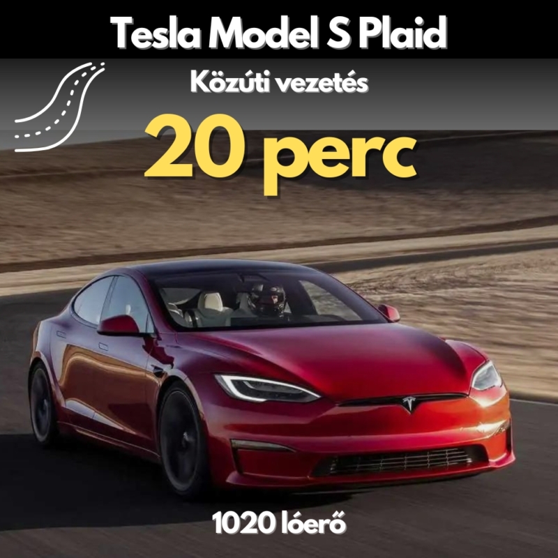 Tesla Model S Plaid közúti vezetés ALAP csomag (20 perc)